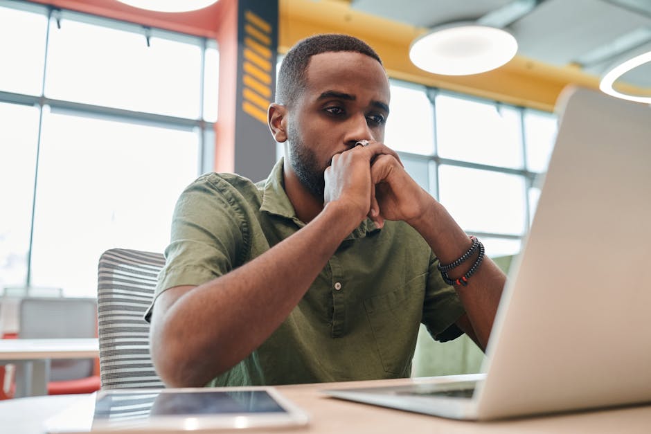 adult distracted thinking desk ADHD focus