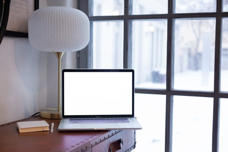 clean minimal desk workspace ADHD focus