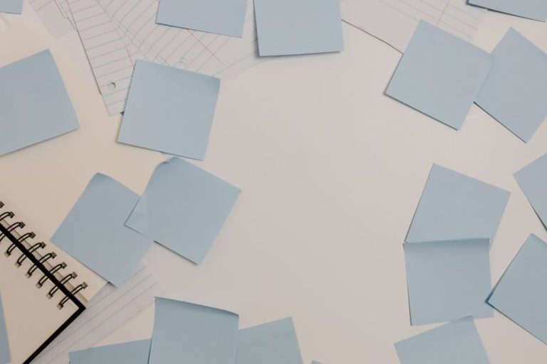 sticky notes desk workspace ADHD focus
