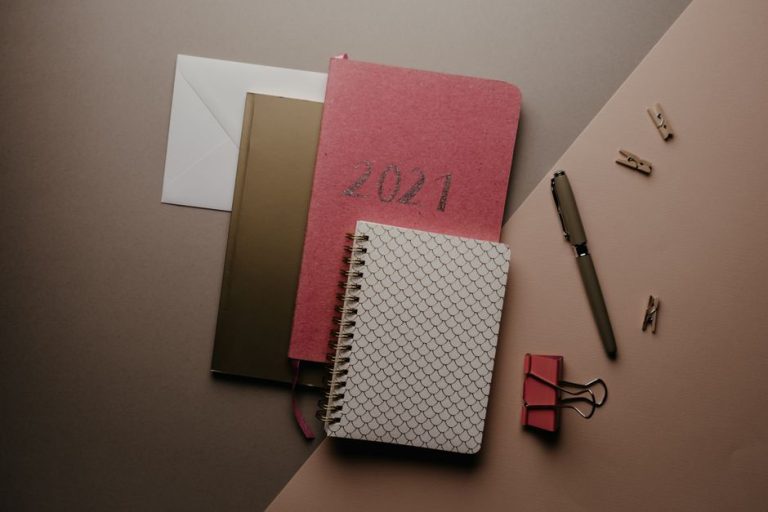 notebook pen desk planning ADHD focus