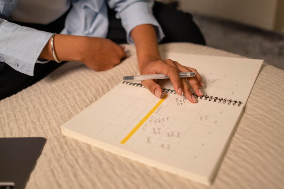sunday planning notebook desk ADHD focus