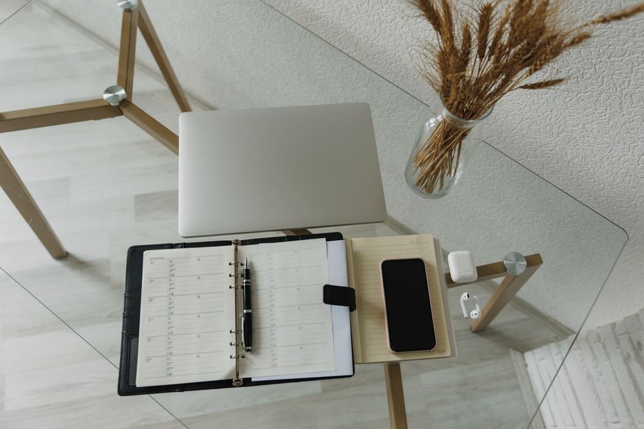 organized desk workspace productivity ADHD focus
